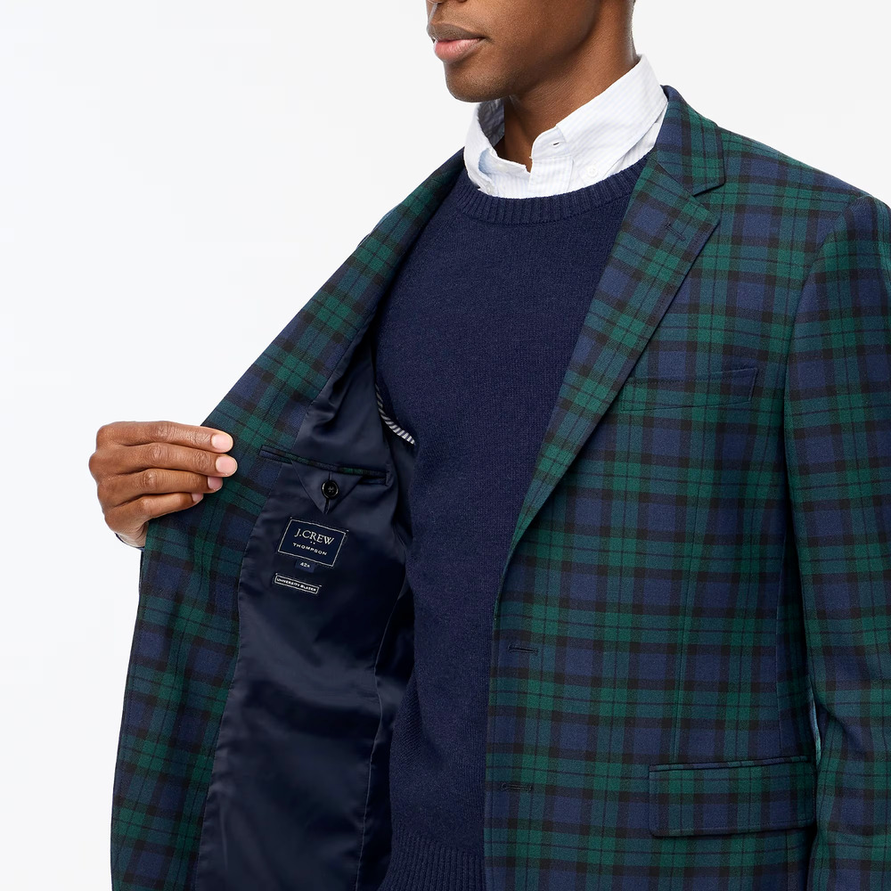 NEW J CREW Tartan Plaid Thompson University Blazer Jacket SZ 34R RT $398